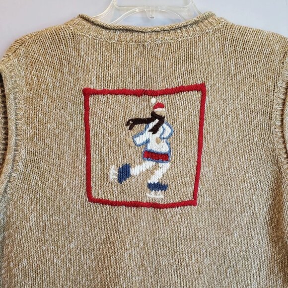 NutCracker Women's Sweater Vest 2X Winter Holiday Hockey Mom Ice Skating Teacher - Picture 4 of 11